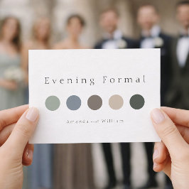 Cartão de Traje Formal Noturno. Paleta de Luxo Min