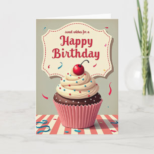Cartão de Tratamento de Confeitos de Aniversário