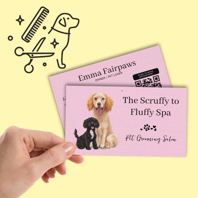 Cartão de Tratamento de Pet Salon de Alinhamento d (Pet Grooming, Pet Spa business card)