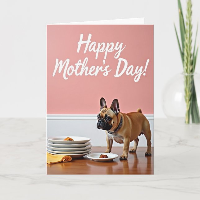 Cartão de Tratamento do Dia das Mães de Cachorro F (Frente)