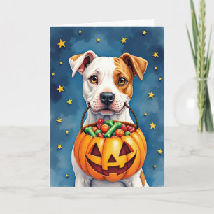 Cartão de Tratamentos para Cães no Halloween Feliz