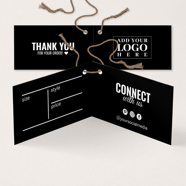 Cartão de travamento preto de vestuário dobrado mo (Criador carregado)