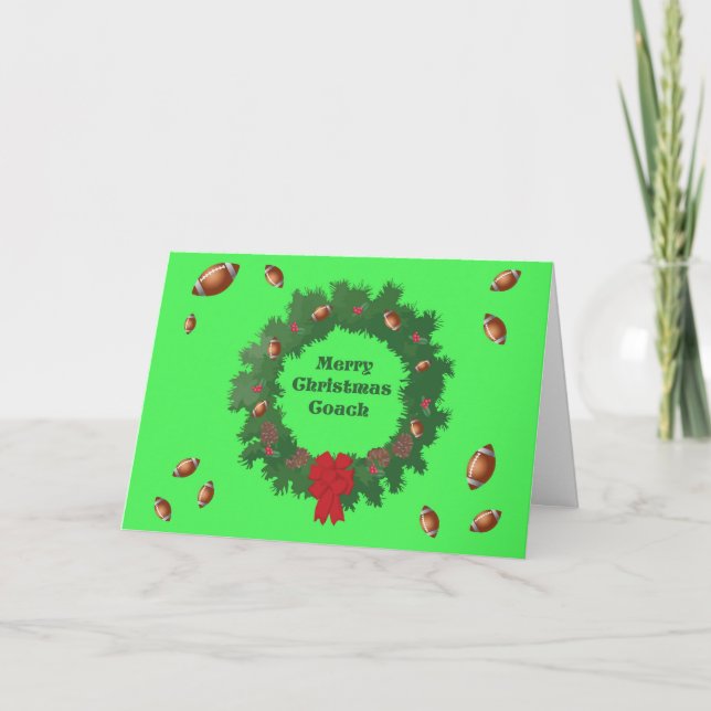 Cartão de Treinador de Futebol de Natal (Frente)