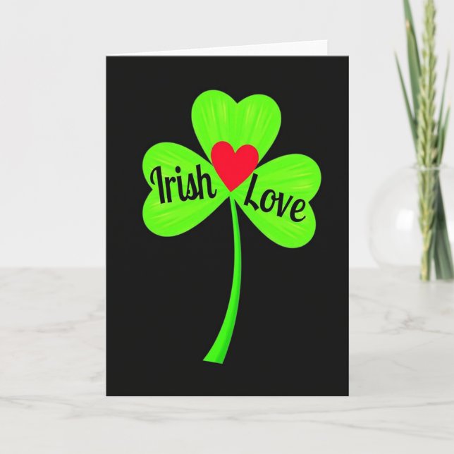 Cartão de Trevo de Amor Irlandês (Frente)