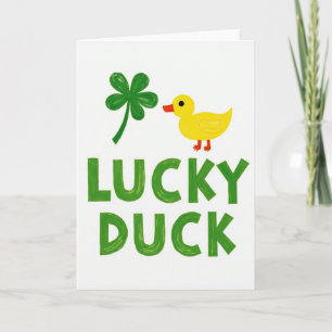 Cartão de Trevo do Pato Sortudo