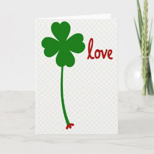 Cartão de Trevo Verde Amor Sortudo