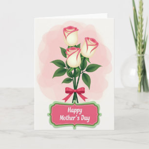 Cartão de Tributo do Dia das Mães Rosa