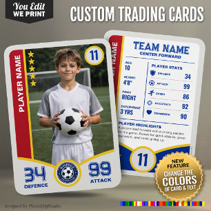 Cartão de Troca de Futebol Personalizado Cores do 