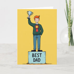 Cartão de Troféu de Melhor Pai de Desenho Animado