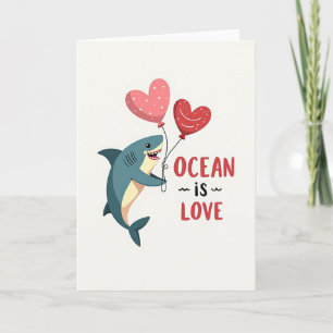 Cartão de Tubarão Ocean Is Love