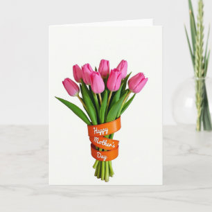 Cartão de Tulipa do Dia das Mães Brilhante