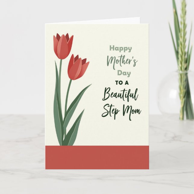 Cartão de Tulipa do Dia das Mães com Gratidão (Frente)