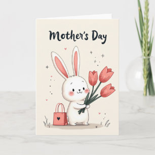 Cartão de Tulipas Blushing Bunny