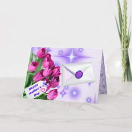 Cartão de Tulipas do Dia das Mães