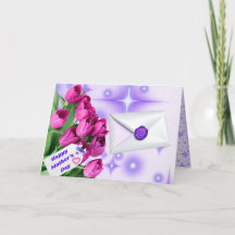 Cartão de Tulipas do Dia das Mães Feliz