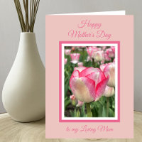 Cartão de Tulipas Rosa-Dia de as mães Cristão
