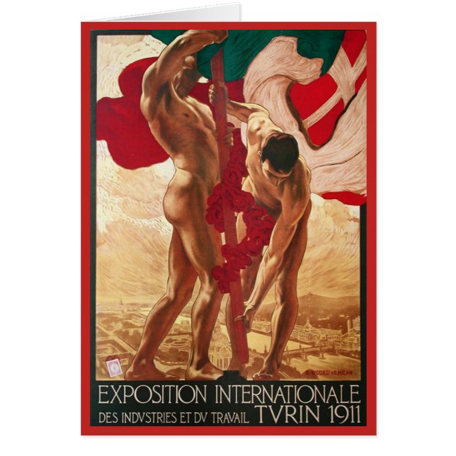 Cartão De Turin a feira 1911 de mundo (Frente)