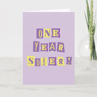 Cartão de Um Ano de Sobriedade com envelope ~ 13x1