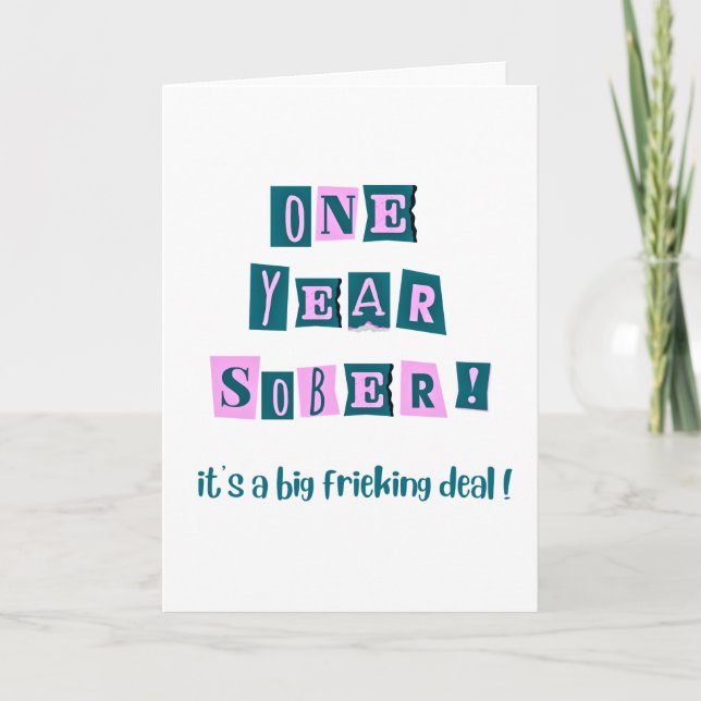 Cartão de Um Ano de Sobriedade com envelope ~ 13x1 (Frente)