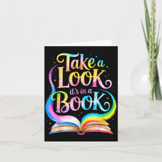 Cartão Dê uma olhada em um livro aquarela time bibliófilo