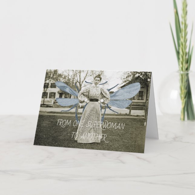 CARTÃO DE UMA SUPER-MULHER A OUTRA 1890 MULHER VOADORA (Frente)