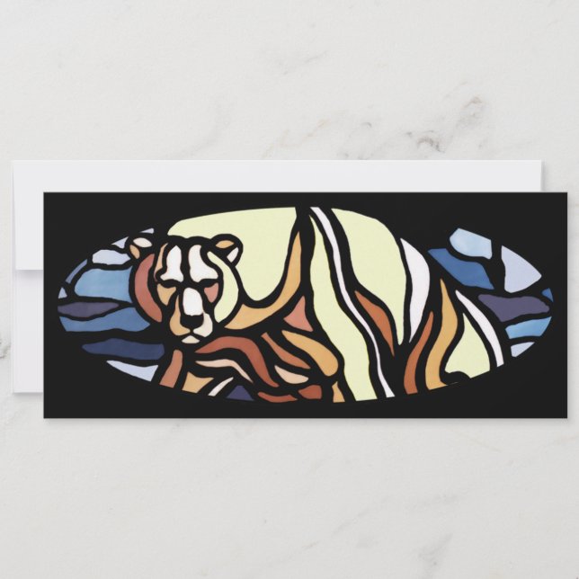 Cartão de Urso Personalizado de Urso Tribal (Frente)