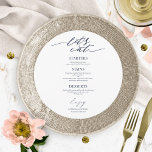 Cartão De vamos Eat Round Wedch Para Plate<br><div class="desc">Um simples cartão de casamento de caligrafia. Eu ofereço um serviço de personalização gratuito,  se você tiver perguntas ou solicitações especiais,  por favor,  sinta-se à vontade para me contactar.</div>