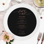 Cartão De vamos Eat Round Wedch Para Plate<br><div class="desc">Um simples cartão de casamento de caligrafia. Eu ofereço um serviço de personalização gratuito,  se você tiver perguntas ou solicitações especiais,  por favor,  sinta-se à vontade para me contactar.</div>