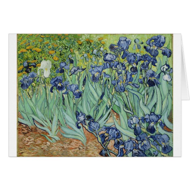 Cartão De Van Gogh vida ainda: Vaso com íris (Frente Horizontal)