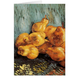 Cartão De Van Gogh vida com peras do marmelo, arte ainda