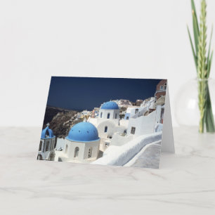 Cartão de Vazio da ilha Grécia Santorini Azul Se