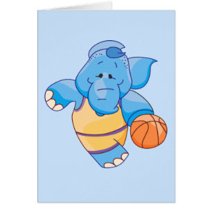 Cartão de Vazio de Basquete Elefante Azul