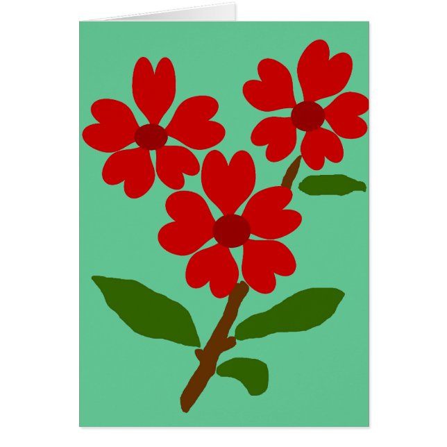 Cartão de vazio de flores do coração (Frente)