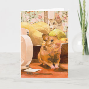Cartão de Vazio de Hamster e Gato