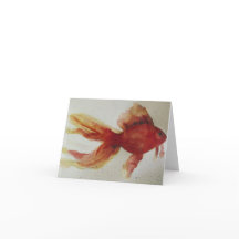 Cartão de vazio de Peixe de Aquarela