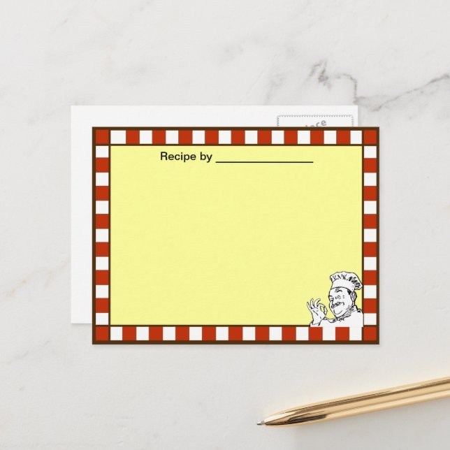 Cartão de Vazio de Receita Aprovado pelo Chef (Frente/Verso In Situ)