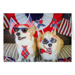 Cartão de vazio Patriótico Corgis
