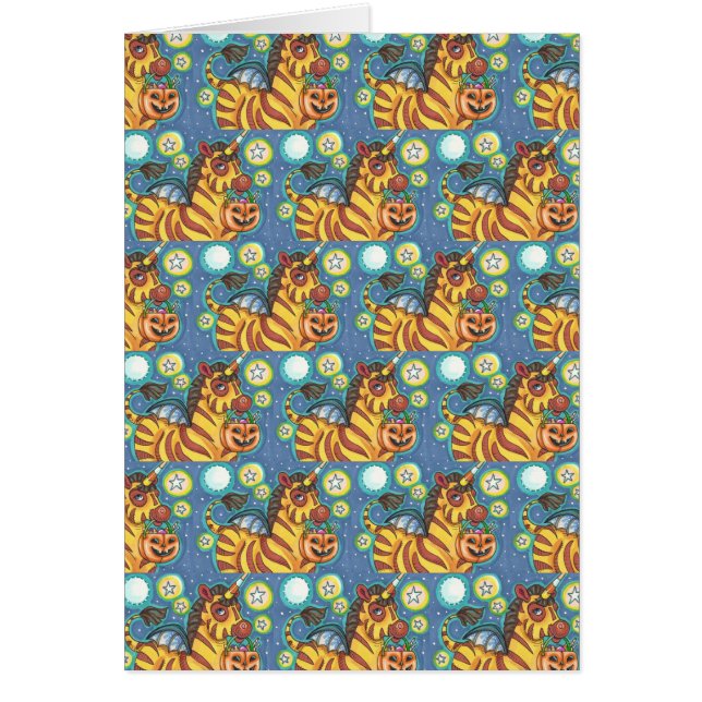 CARTÃO DE Vazio ZEBRA HALLOWEEN DE TRICK OU TRATAM (Frente)