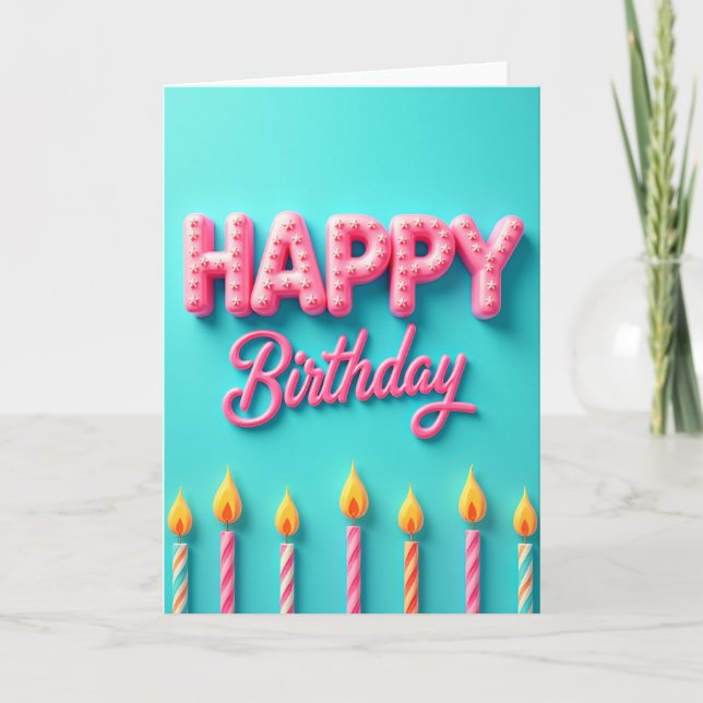 Cartão de Vela de Aniversário (Frente)
