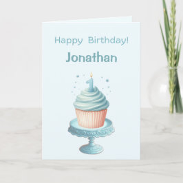Cartão de Vela de Primeiro Aniversário Personaliza