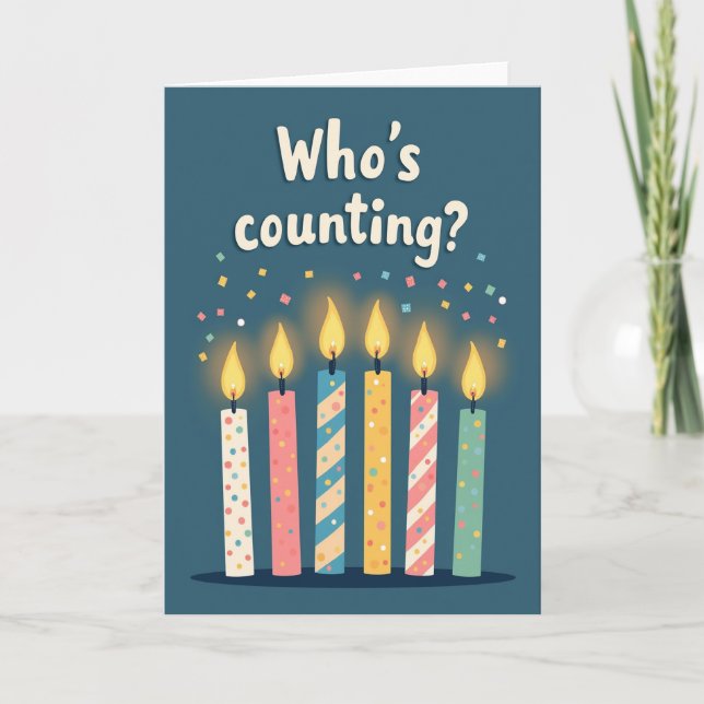 Cartão de Velas de Aniversário Azul (Frente)
