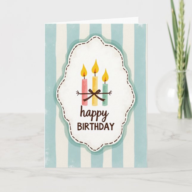 Cartão de Velas de Aniversário Caprichosas (Frente)