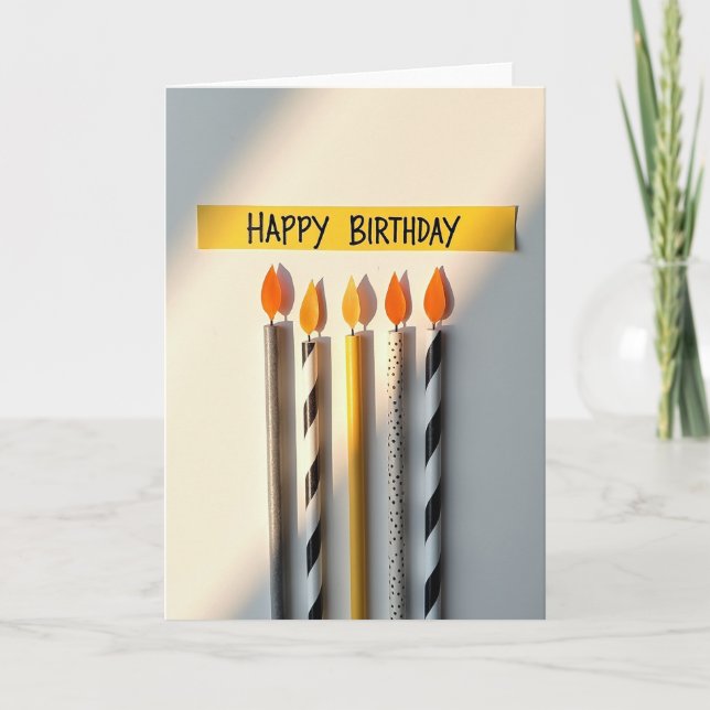 Cartão de Velas de Aniversário Doce (Frente)