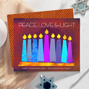 Cartão de Velas de Hanukkah Vermelhas Orçamento Pa