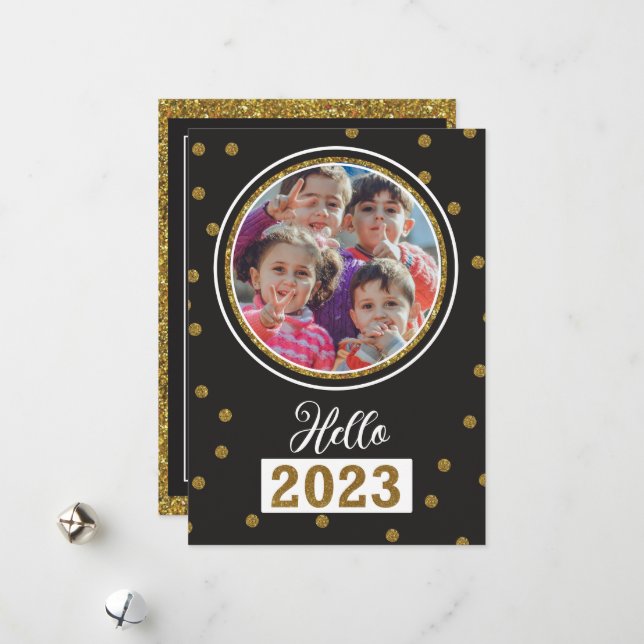 Cartão de Vencimento de Feriado de Ano Novo (Frente/Verso In Situ)