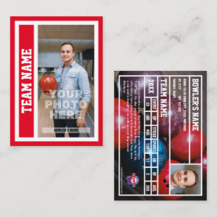 Cartão de Venda de Boliche Personalizado (Vermelho