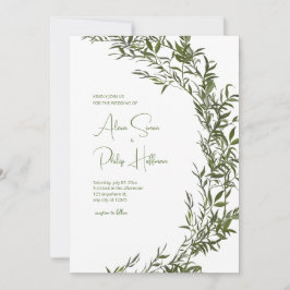 Cartão de Verde Floral em estilo Aquarela Casament