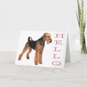 Cartão de Verso de Cachorro Filhote Airedale - Olá