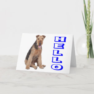 Cartão de Verso de Cachorro Filhote Airedale - Olá