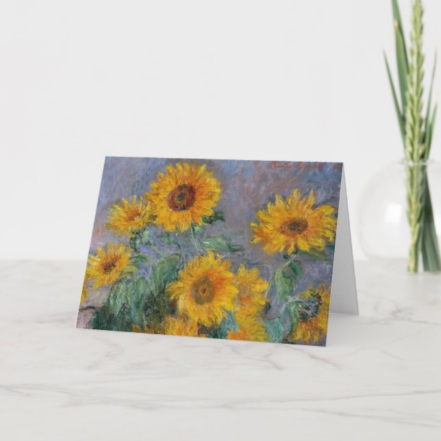 Cartão de Vestir Girassol, Monet Sunflower (Frente)